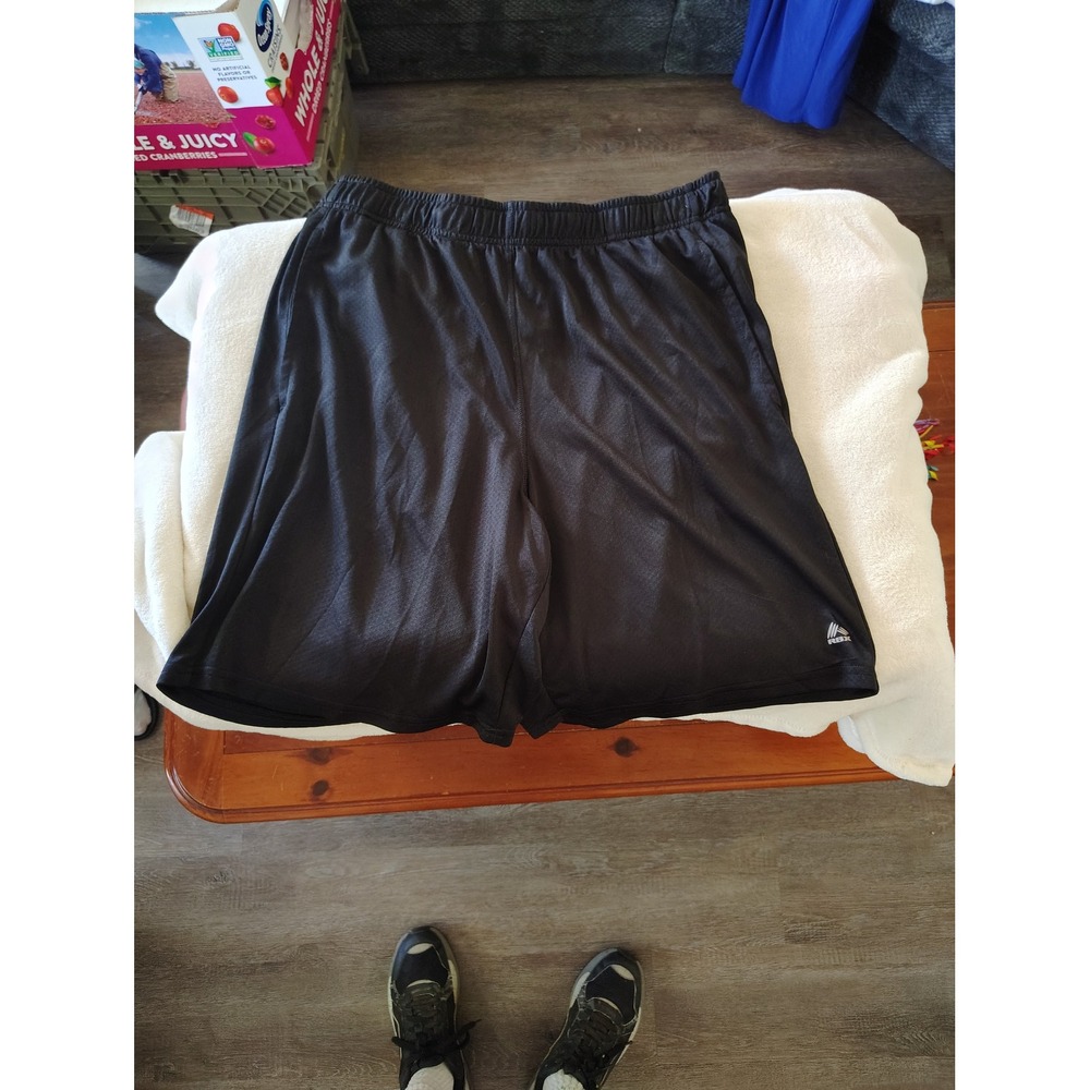 RBX Mens Mesh Athletic Basketball Shorts Black Elastic Waist Gym Activewear XL‎